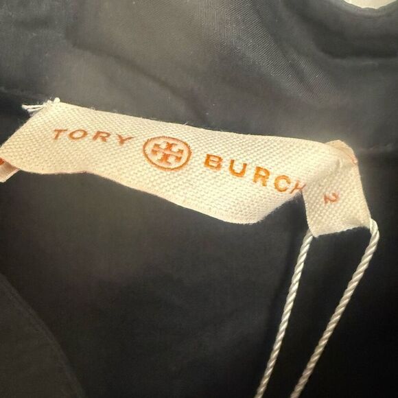 Tory Burch Black Embellished Long Sleeve cotton tunic size 2 - Picture 2 of 5